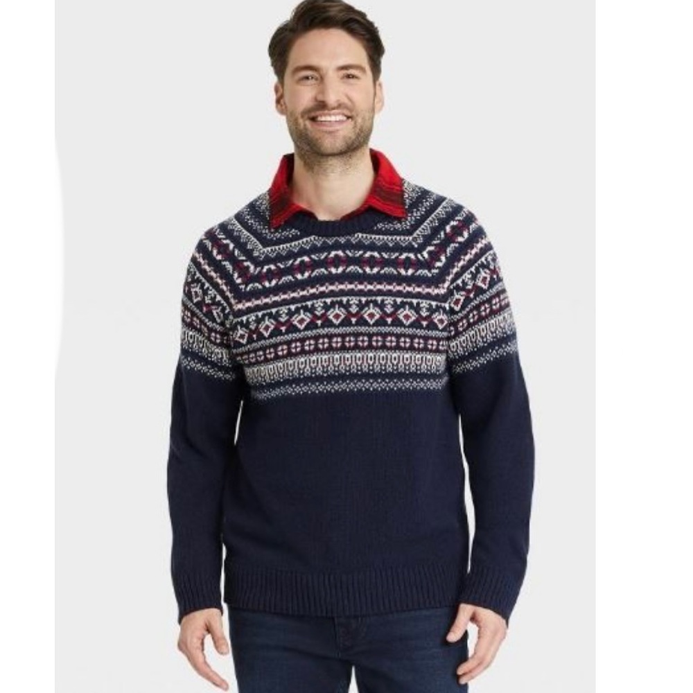 Mens traditional winter sweater Blue  XL NWT